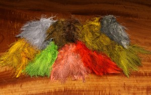 *Marabou Feathers Fine Black Barred, Fl. Chartreus